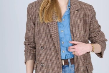 Blazer femme à motif pied-de-poule, pièce emblématique des collections automne-hiver de prêt-à-porter
